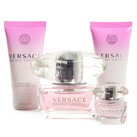 versace bright crystal silver box|Versace Bright Crystal perfume set.